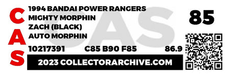 1994 Mighty Morphin Power Rangers Black Ranger CAS 85