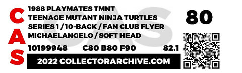 1988 TMNT 10 BACK FAN CLUB FLYER BEADED NUNCHUCK MIKEY CAS 80